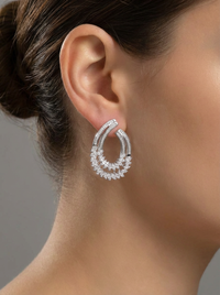 Occasion Dangler Silver Earrings | Zeya Luxe Jewels