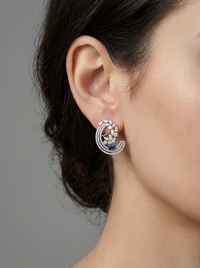 Blue Radiant Gemstone Silver Earrings | Zeya Luxe Jewels