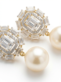 Moti Pearl Drop Silver Earrings | Zeya Luxe Jewels