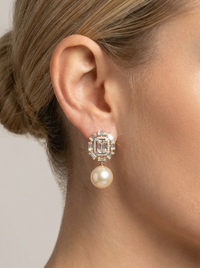 Moti Pearl Drop Silver Earrings | Zeya Luxe Jewels