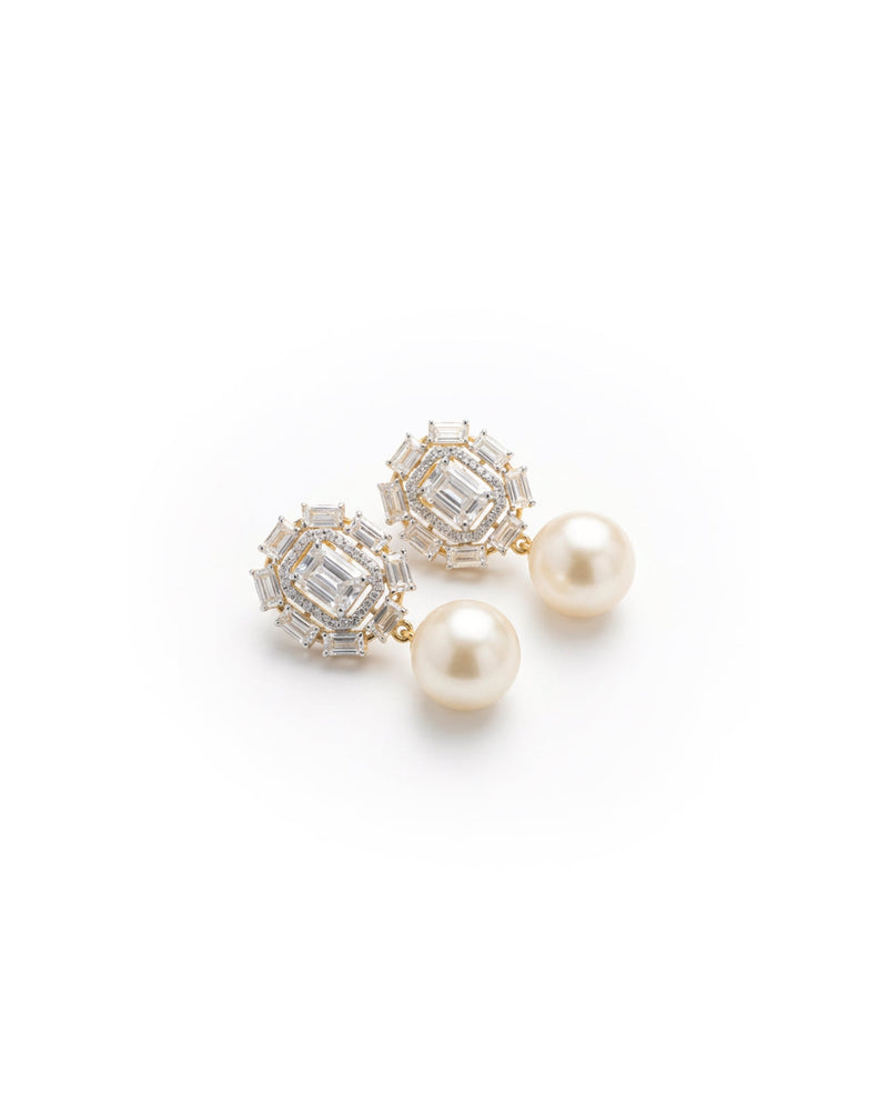 Moti Pearl Drop Silver Earrings | Zeya Luxe Jewels