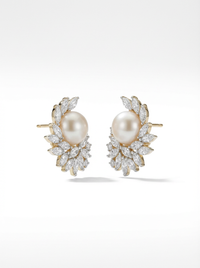 Stud with Moti Pearl Silver Earrings | Zeya Luxe Jewels