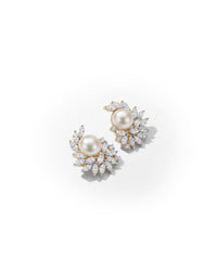 Stud with Moti Pearl Silver Earrings | Zeya Luxe Jewels