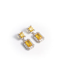 Gemstone Statement Dangler Silver Earrings | Zeya Luxe Jewels
