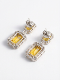 Gemstone Statement Dangler Silver Earrings | Zeya Luxe Jewels