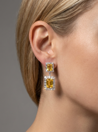 Gemstone Statement Dangler Silver Earrings | Zeya Luxe Jewels