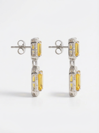 Gemstone Statement Dangler Silver Earrings | Zeya Luxe Jewels