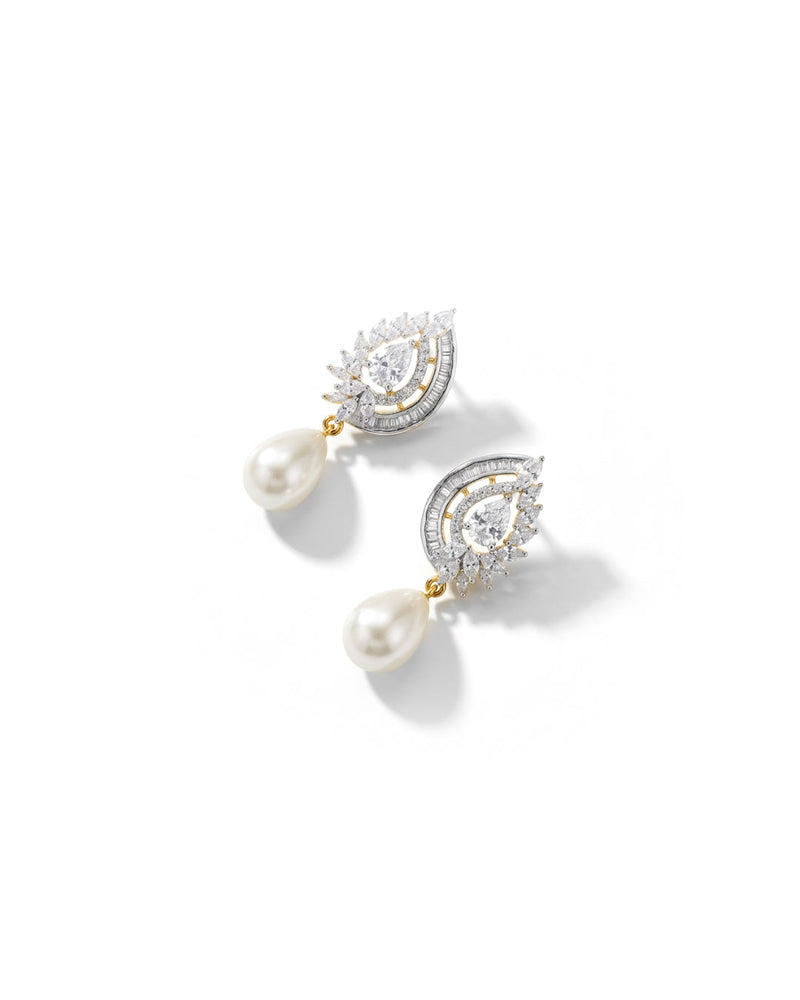 Pearl Drop Silver Earrings | Zeya Luxe Jewels
