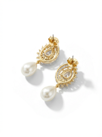 Pearl Drop Silver Earrings | Zeya Luxe Jewels