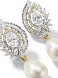 Pearl Drop Silver Earrings | Zeya Luxe Jewels