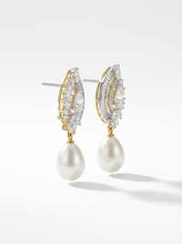 Pearl Drop Silver Earrings | Zeya Luxe Jewels