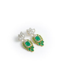 Marquise with Drop Silver Earrings | Zeya Luxe Jewels