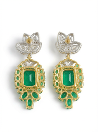Marquise with Drop Silver Earrings | Zeya Luxe Jewels