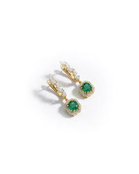 Emerald Drop Silver Earrings | Zeya Luxe Jewels