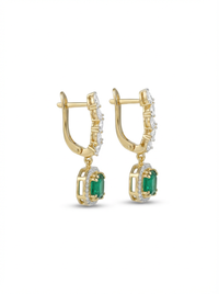 Emerald Drop Silver Earrings | Zeya Luxe Jewels