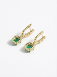 Emerald Drop Silver Earrings | Zeya Luxe Jewels