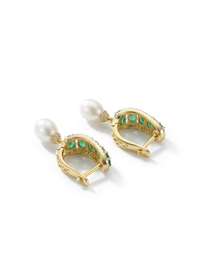 Loop with Moti Pearl Silver Earrings | Zeya Luxe Jewels