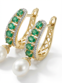 Loop with Moti Pearl Silver Earrings | Zeya Luxe Jewels