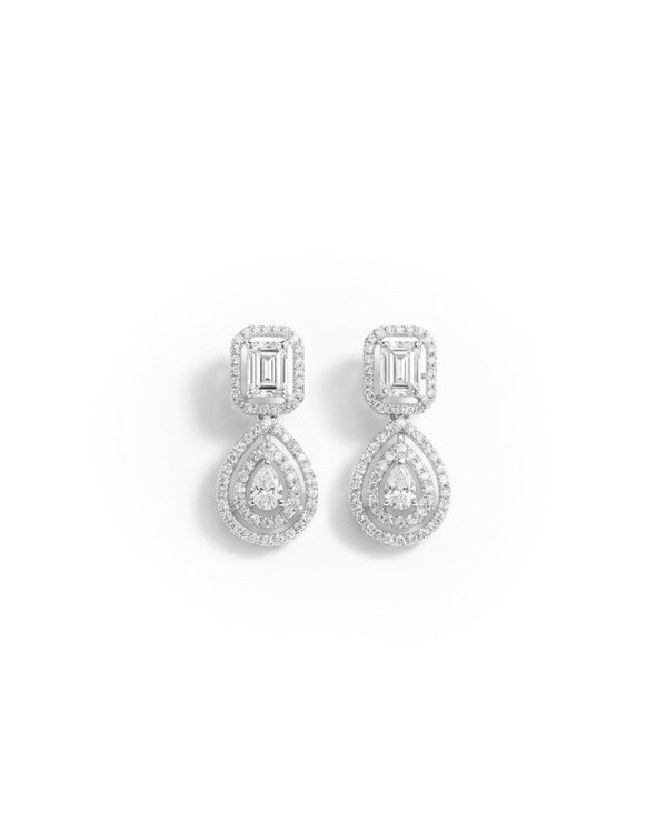 Classic Round/ Princess Cut With Drop Earrings