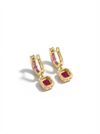 Ruby Drop Silver Earrings | Zeya Luxe Jewels