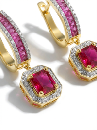 Ruby Drop Silver Earrings | Zeya Luxe Jewels