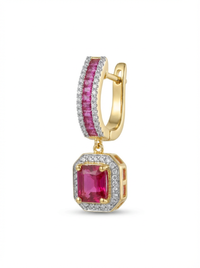 Ruby Drop Silver Earrings | Zeya Luxe Jewels