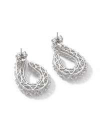 Glimmering Dangler Silver Earrings | Zeya Luxe Jewels