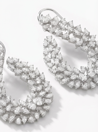 Glimmering Dangler Silver Earrings | Zeya Luxe Jewels