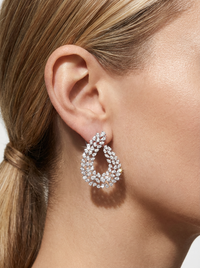 Glimmering Dangler Silver Earrings | Zeya Luxe Jewels