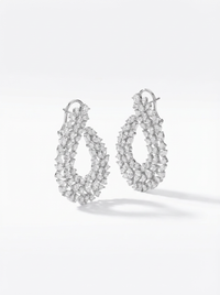 Glimmering Dangler Silver Earrings | Zeya Luxe Jewels