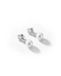 Moti Pearl Drop Delicate Silver Earrings | Zeya Luxe Jewels