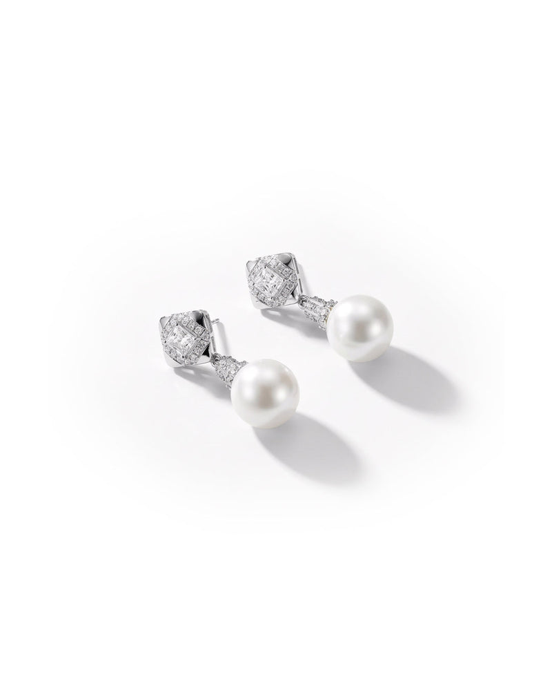 Moti Pearl Drop Delicate Silver Earrings | Zeya Luxe Jewels