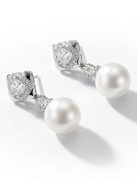 Moti Pearl Drop Delicate Silver Earrings | Zeya Luxe Jewels