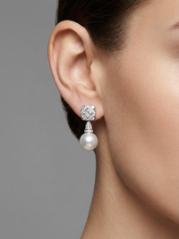 Moti Pearl Drop Delicate Silver Earrings | Zeya Luxe Jewels