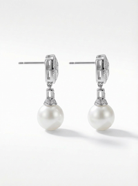 Moti Pearl Drop Delicate Silver Earrings | Zeya Luxe Jewels