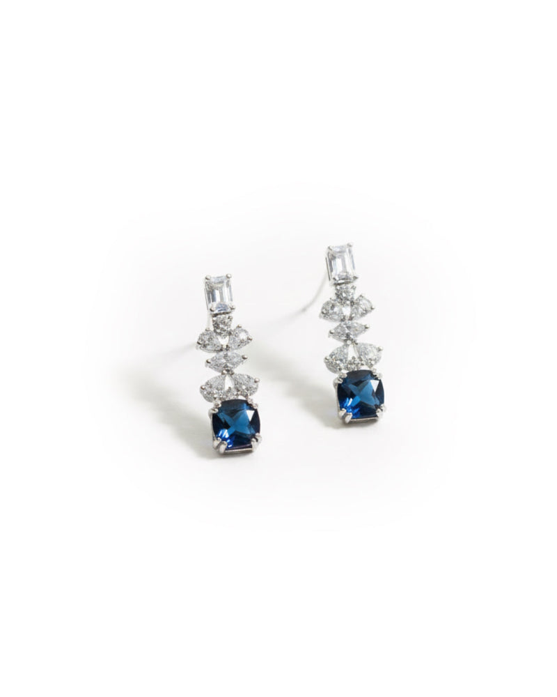 Pear Shaped Dangler Silver Earrings | Zeya Luxe Jewels