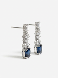 Pear Shaped Dangler Silver Earrings | Zeya Luxe Jewels