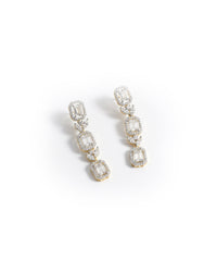 Alternate Pear & Emerald Cut Silver Earrings | Zeya Luxe Jewels