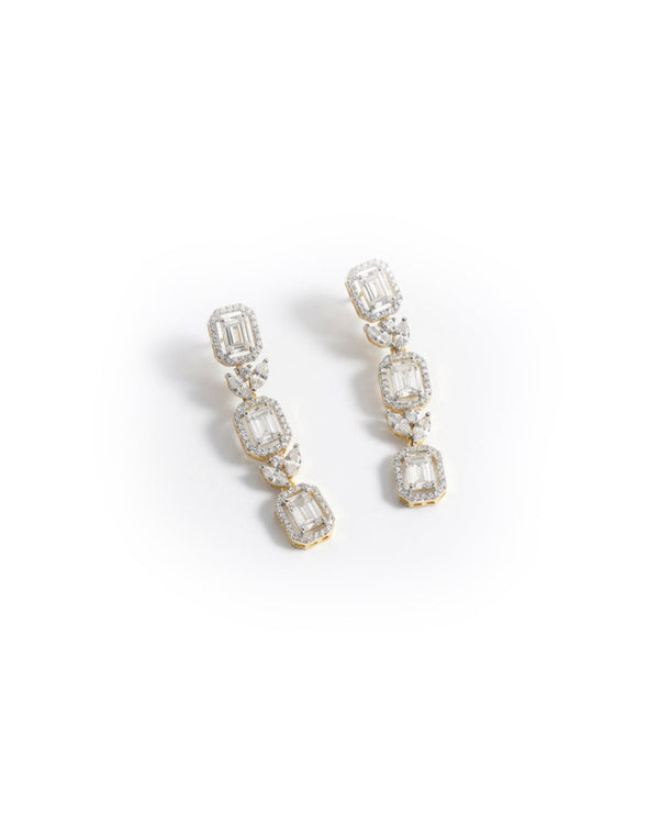 Alternate Pear And Emerald Cut Earrings