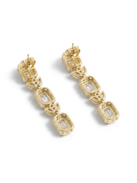 Alternate Pear & Emerald Cut Silver Earrings | Zeya Luxe Jewels