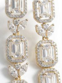 Alternate Pear & Emerald Cut Silver Earrings | Zeya Luxe Jewels