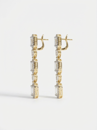 Alternate Pear & Emerald Cut Silver Earrings | Zeya Luxe Jewels