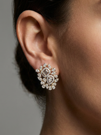 Gemstone Stud Silver Earrings | Zeya Luxe Jewels
