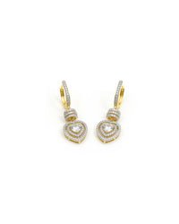 Heart Dangler Silver Earrings | Zeya Luxe Jewels