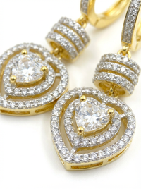 Heart Dangler Silver Earrings | Zeya Luxe Jewels