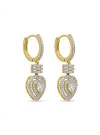 Heart Dangler Silver Earrings | Zeya Luxe Jewels