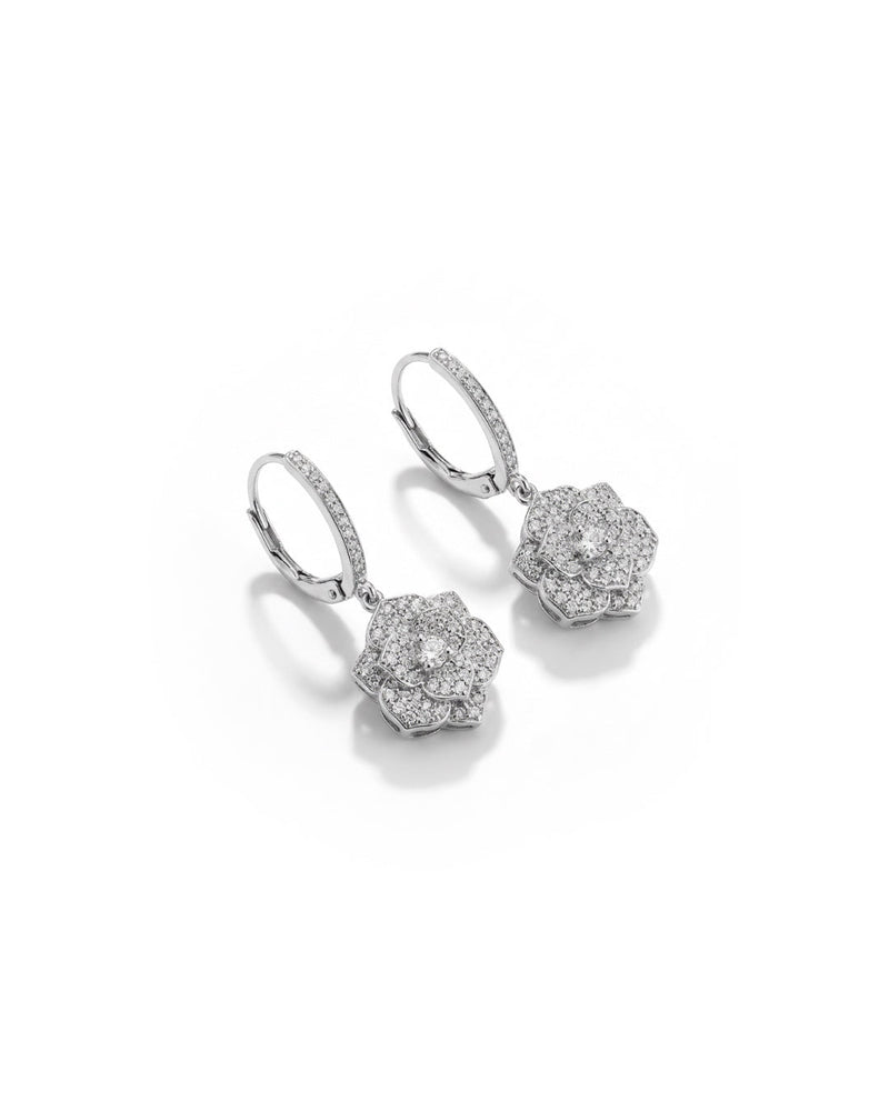 Flower Drop Silver Earrings | Zeya Luxe Jewels