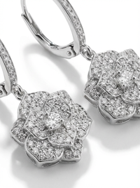 Flower Drop Silver Earrings | Zeya Luxe Jewels