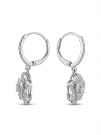 Flower Drop Silver Earrings | Zeya Luxe Jewels