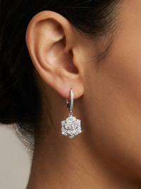 Flower Drop Silver Earrings | Zeya Luxe Jewels